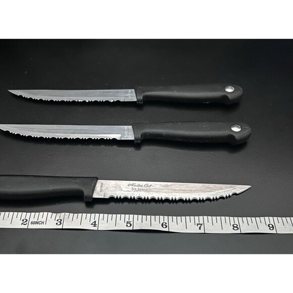 Set of 3 Jesco Master Cut Steak Knives Serrated Stainless Steel Blade 5” Blade - Picture 5 of 6
